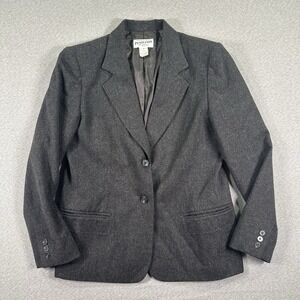 Vintage Pendleton‎ Blazer Womens Petite 10 Grey 100% Virgin Wool Jacket Formal